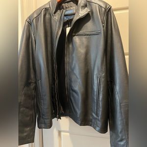 Cole Hann Brown lambskin leather Jacket Men’s size XXL. Brand new never worn.